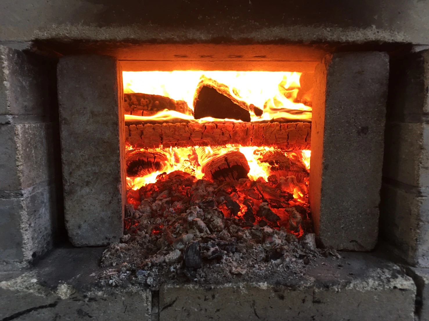 焙煎中のアップの写真